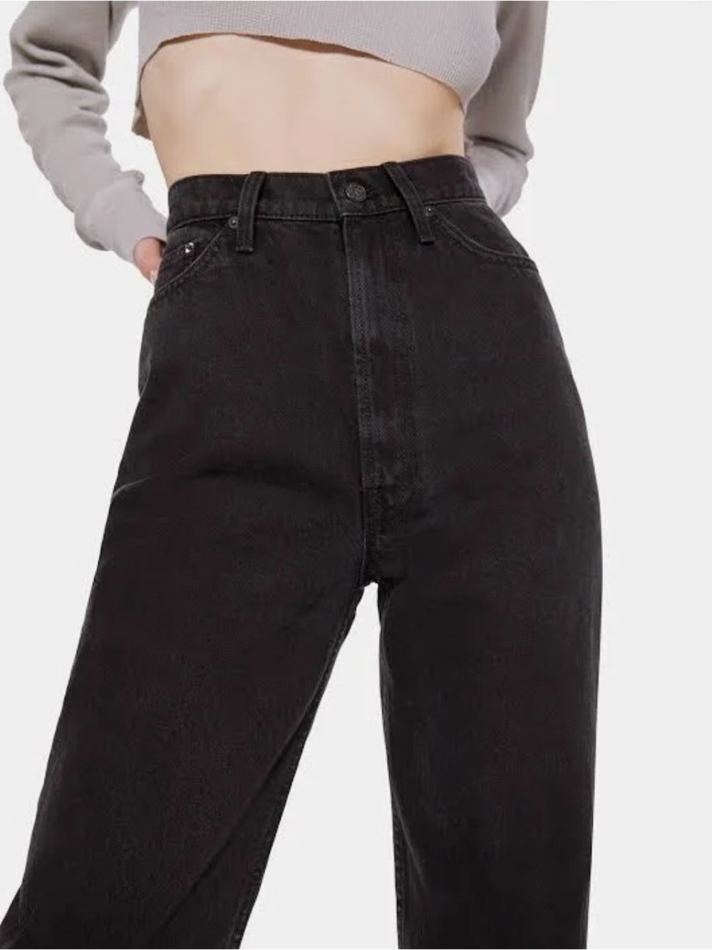 MOTHER The Twizzy Skimp High Rise Barrel Leg Jeans Black 26 nwot baggy horseshoe